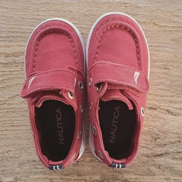 Nautica Baby Infant Velcro Strap Red Causal Loafers Nautical Boat Shoes - Picture 1 of 8